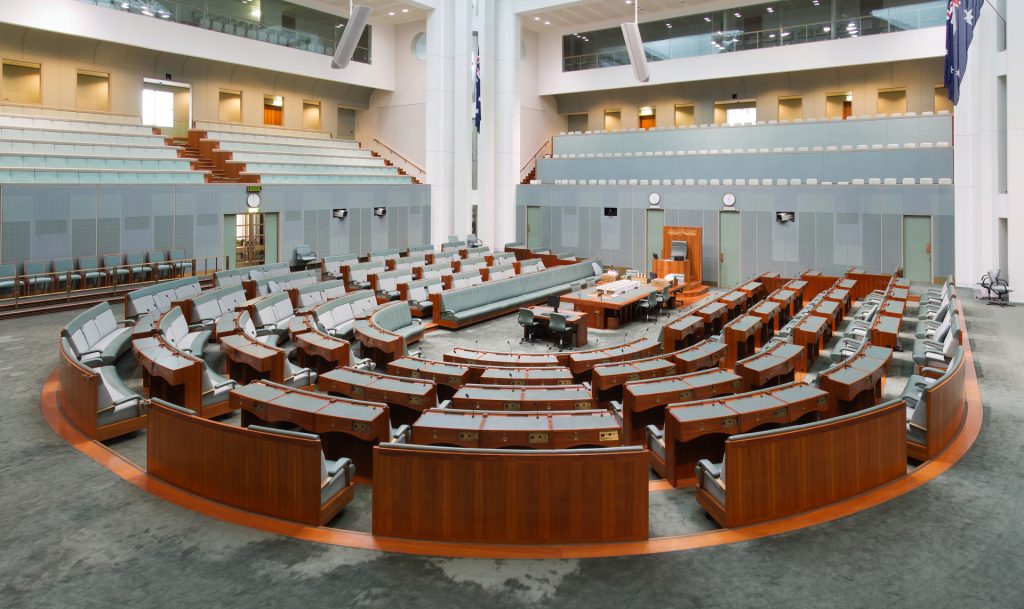 Interior of Australia's House of Representatives